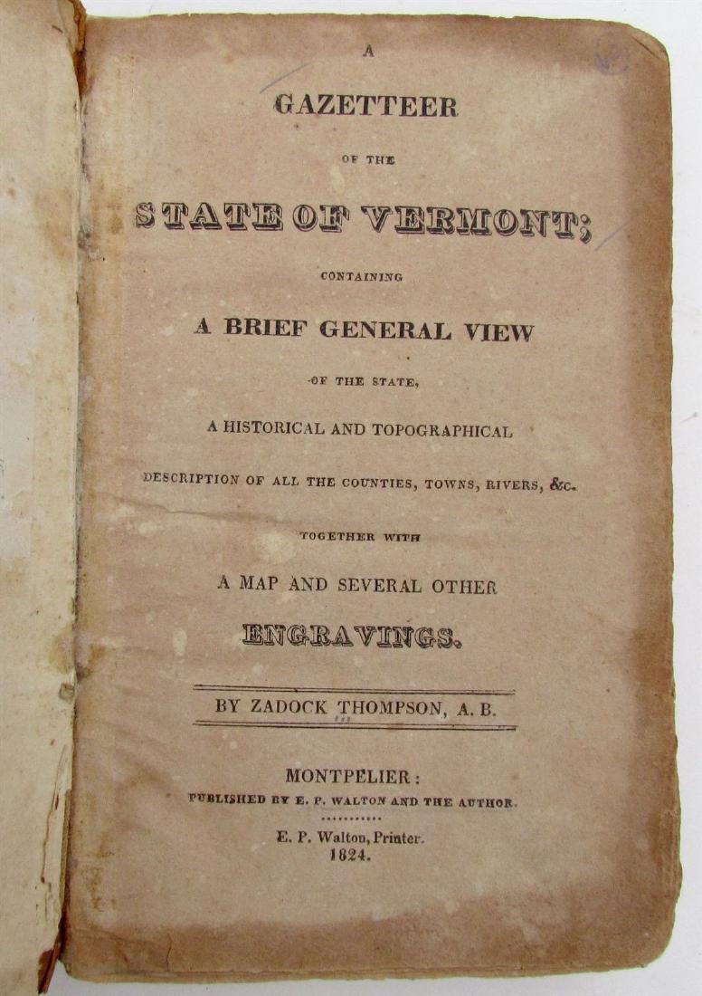 1824 GAZETTER of STATE OF VERMONT by ZADOCK THOMPSON (1 of 5)