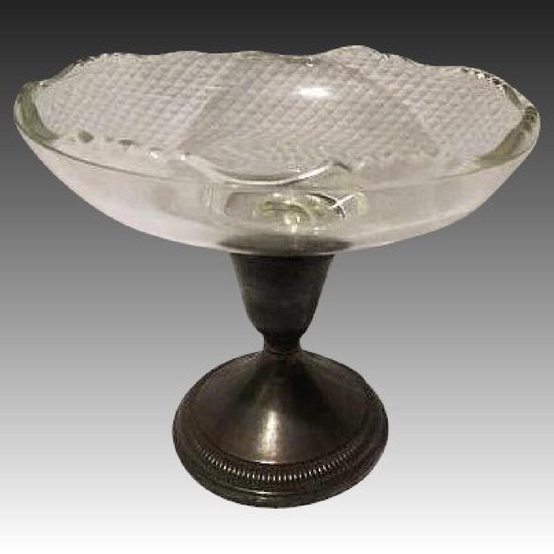 Vintage weighted Sterling glass compote dish (1 of 6)