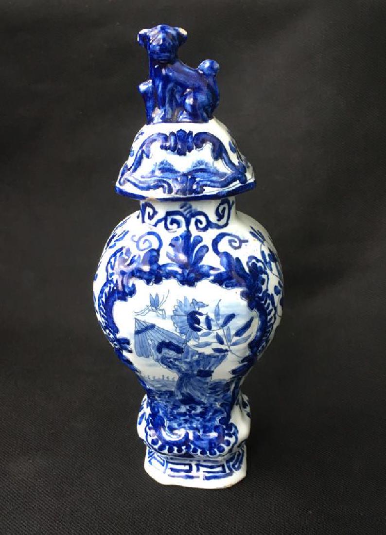 Delft blue & white late 18th c baluster vase by Antonij (1 of 6)