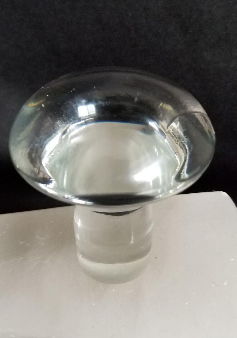 Mid century clear viking glass mushroom paperweight: Title: Mid century clear viking glass mushroom paperweight Maker: NA Origin: NA Date/Period: 1960's Materials: Glass Size: 2.25 x 2 inches Mid century clear viking glass mushroom paperweight Please no