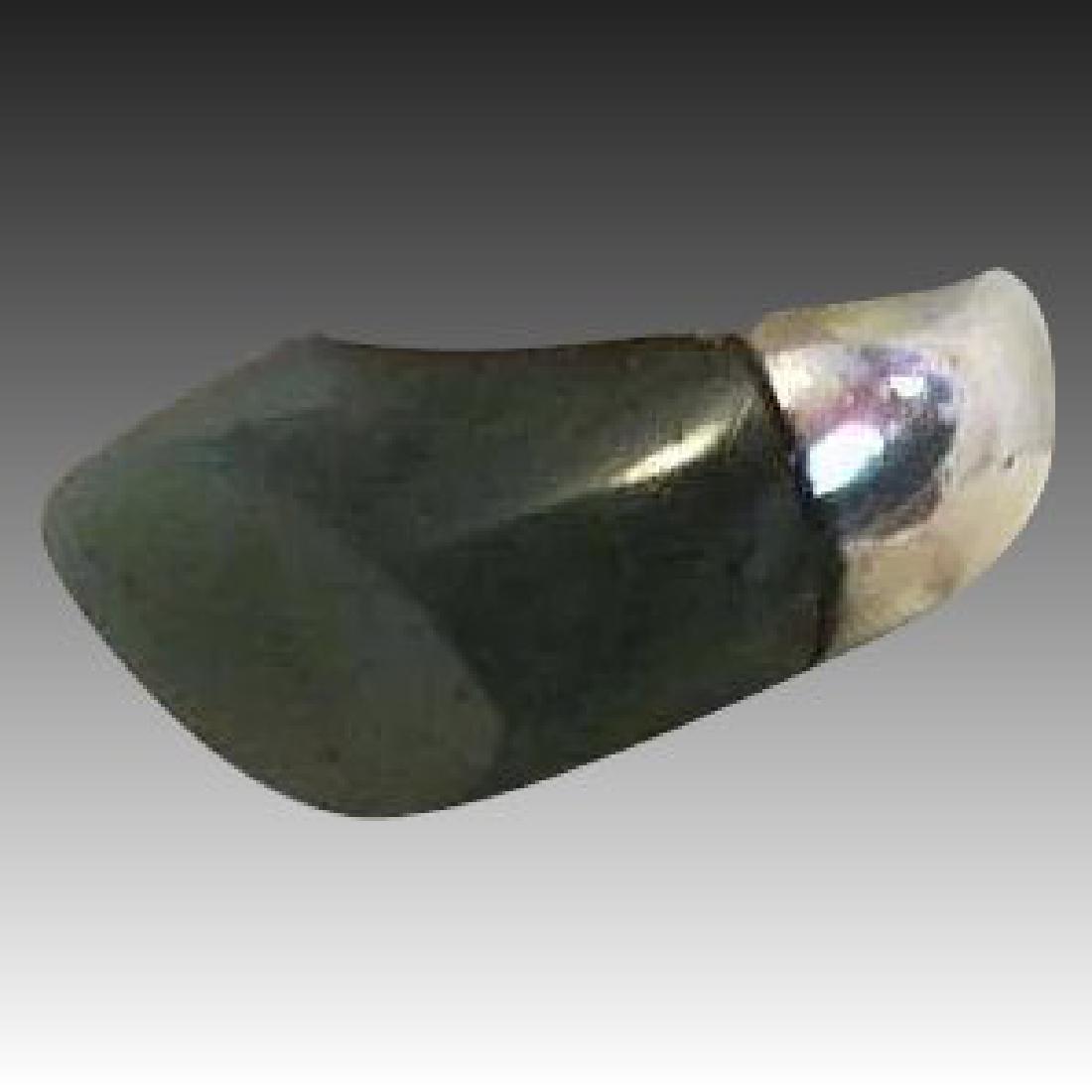 Vintage Mid century Mexico Modernist sterling & Emerald (1 of 6)