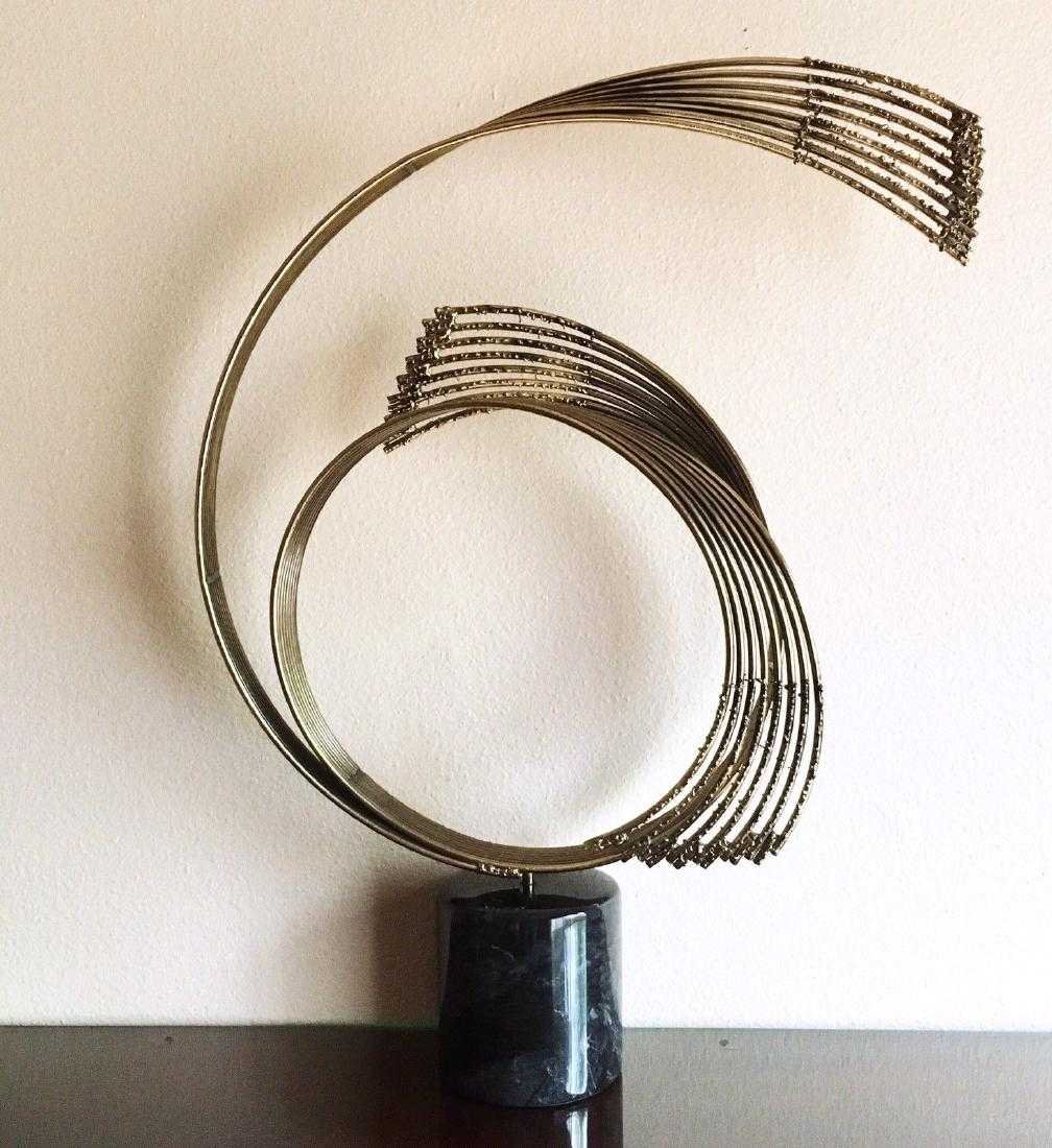Large Modernist Curtis Jere Bronze Wave Swirl (1 of 12)