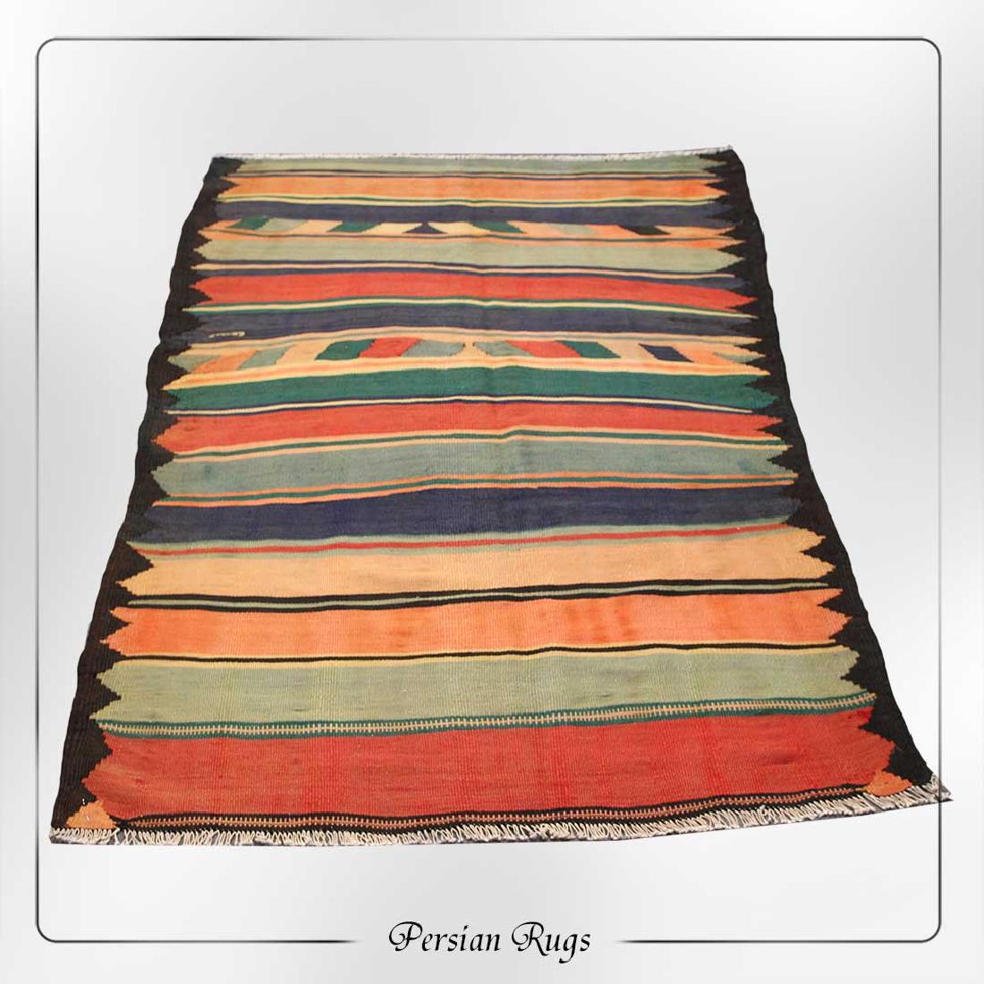 Handmade Geometric Persian wool kilim rug 4x7 (1 of 10)