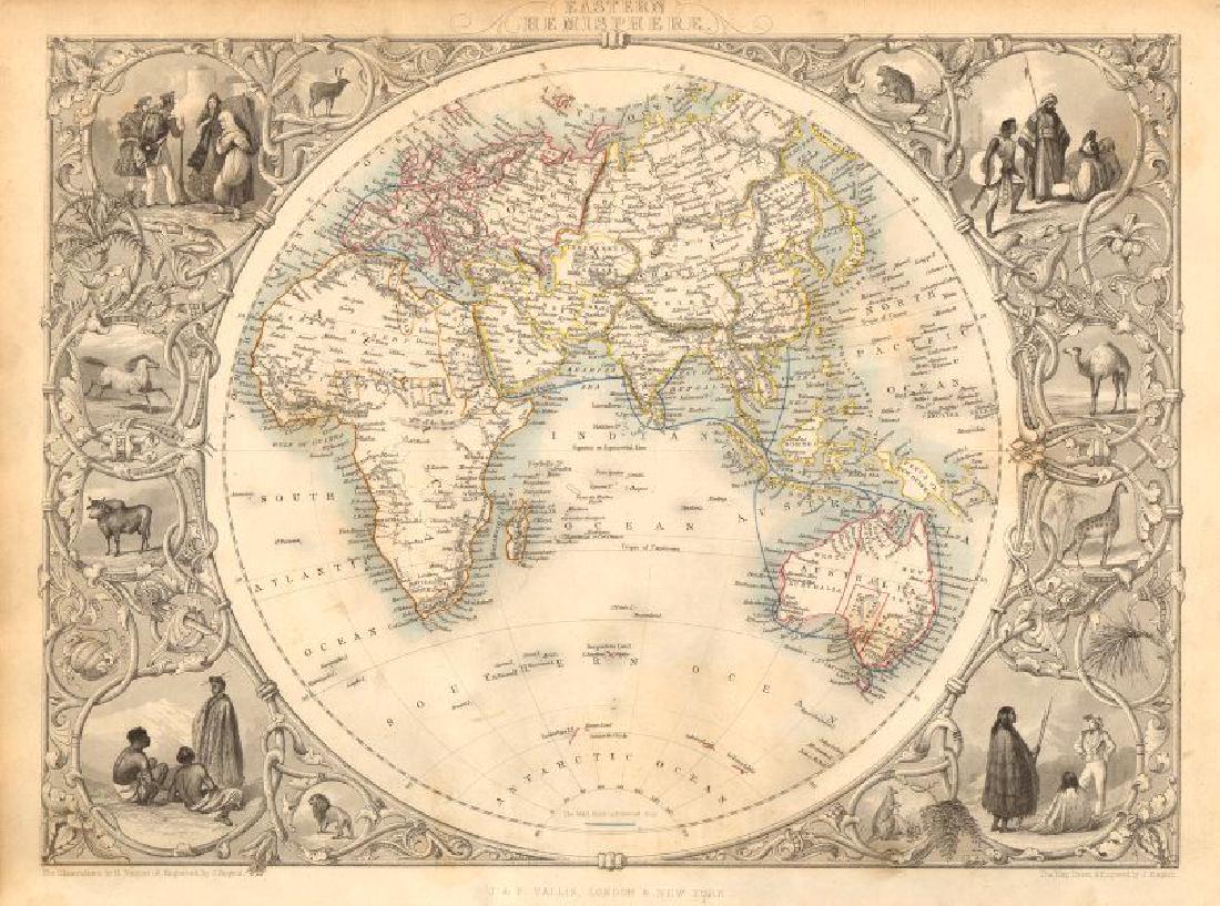 EASTERN HEMISPHERE.Shows mail routes to British (1 of 2)