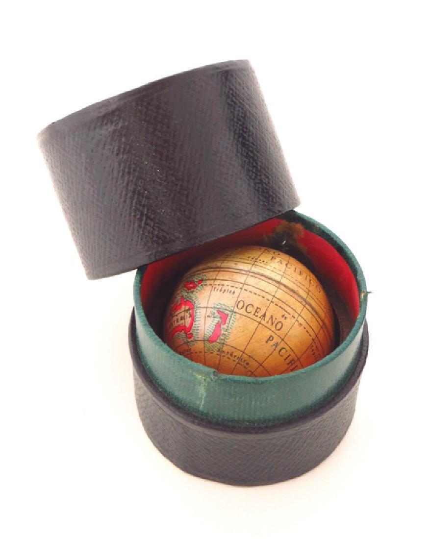 Spanish Terrestrial Pocket Globe mounted in a period (1 of 4)