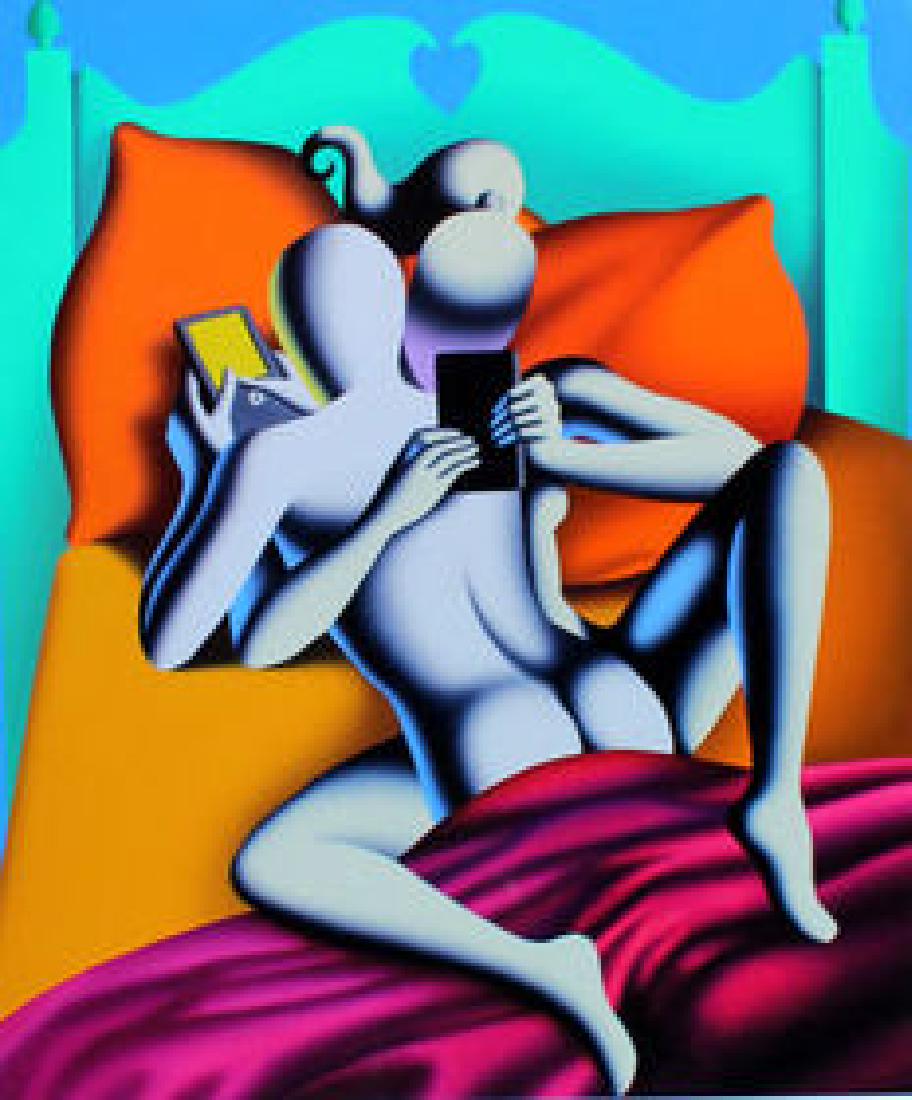 Mark Kostabi Print Hand Signed Sexting (1 of 1)