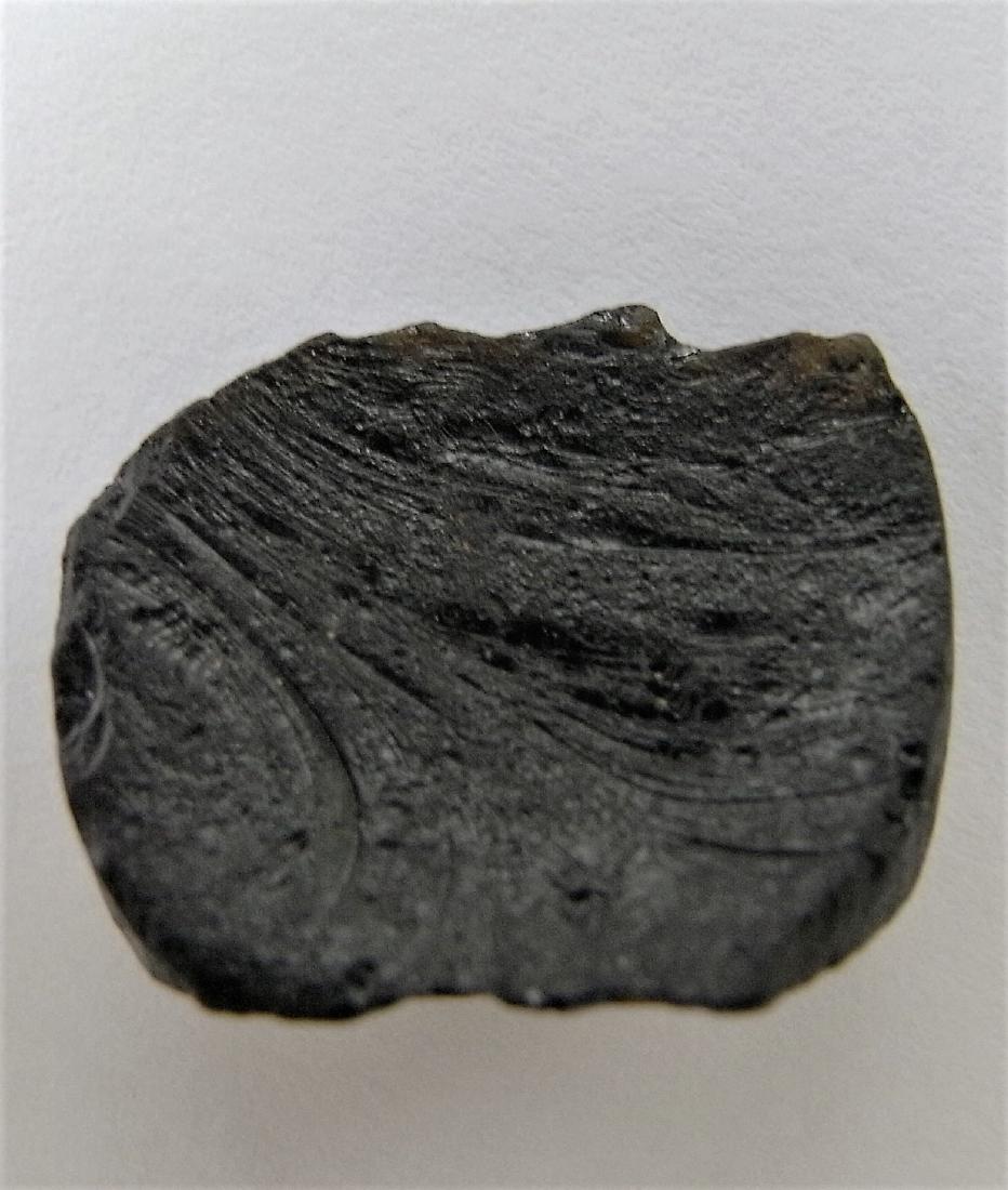 THAILANDITE TEKTITE 0.8 MILL YEARS FROM METEORITE: Title: THAILANDITE TEKTITE 0.8 MILL YEARS FROM METEORITE IMPACT Origin: Noen Sa-nga, Chaiyaphum Privince, Thailand Size: 2.5x1.5x1 cm / 6 gram irregular shaped thailandite tektite. One side pitted oth