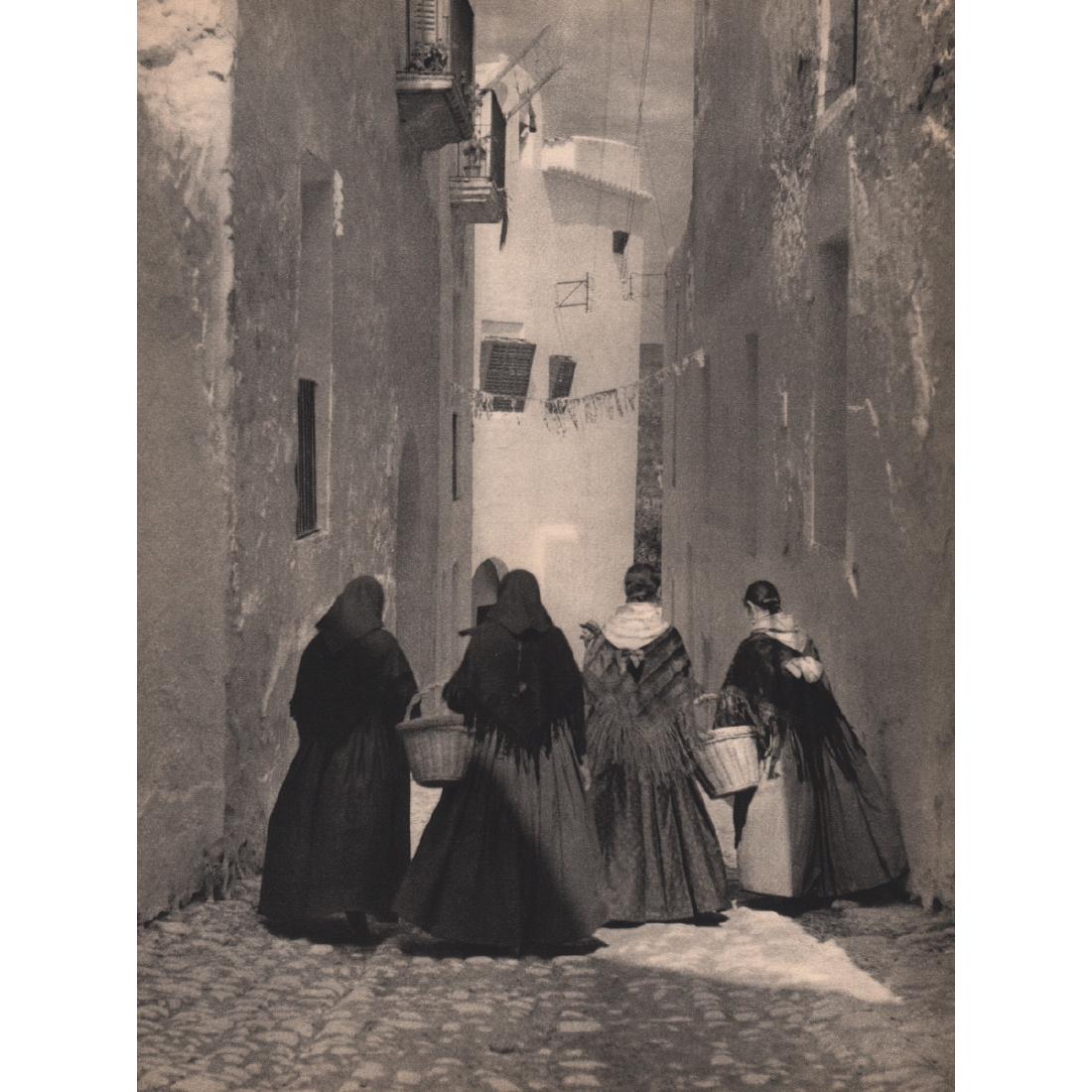 PIERRE BOUCHER - Rue de Ville Espagnole: Artist: PIERRE BOUCHER Print Title: Rue de Ville Espagnole Medium: Sheet-fed Gravure Printing Date: 1930's Printed in France Image size approx. 8.5 x 10.5 inches Pierre Boucher (1908 - 2000) Is a Fren