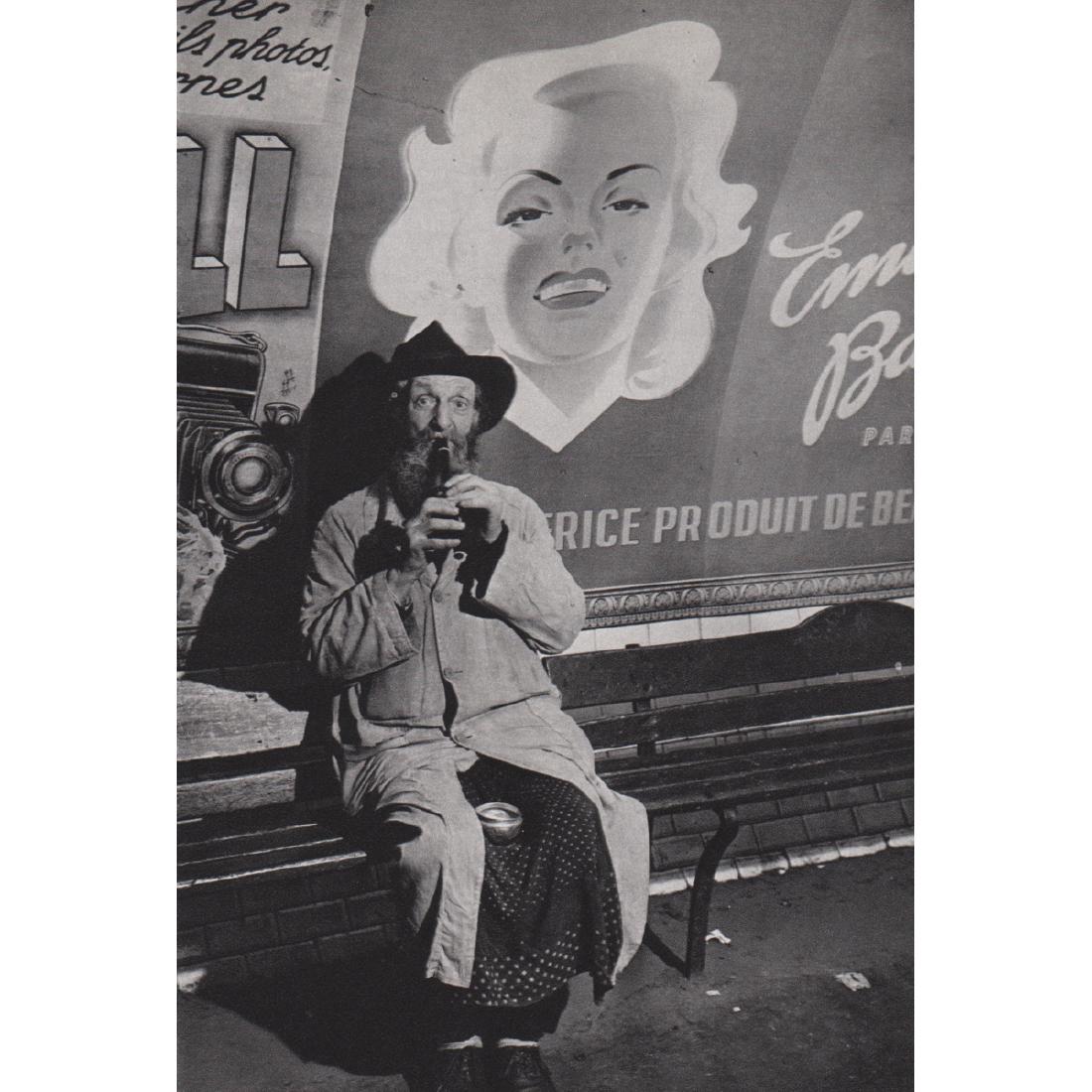 BRASSAI - “Père La Flûte” in the Metro, 1938: Artist: BRASSAI Print Title: “Père La Flûte” in the Metro, 1938 Medium: Sheet-fed Gravure Printing Date: 1960's Printed in Switzerland Image size approx. 4.5 x 6.5 inches Brassai, pseudonym of G