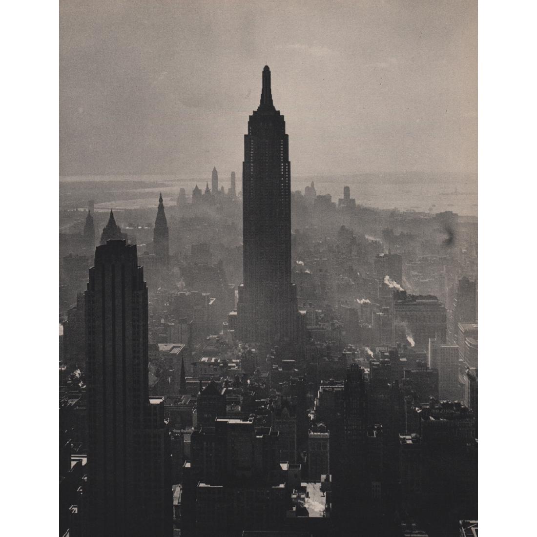 MARIO BUCOVICH - The Empire State Building: Artist: MARIO BUCOVICH Print Title: The Empire State Building Medium: Sheet-fed Gravure Printing Date: 1930's Printed in the USA Image Size approx: 7.5 x 10 inches Mario von Bucovich (1884-1944) was a