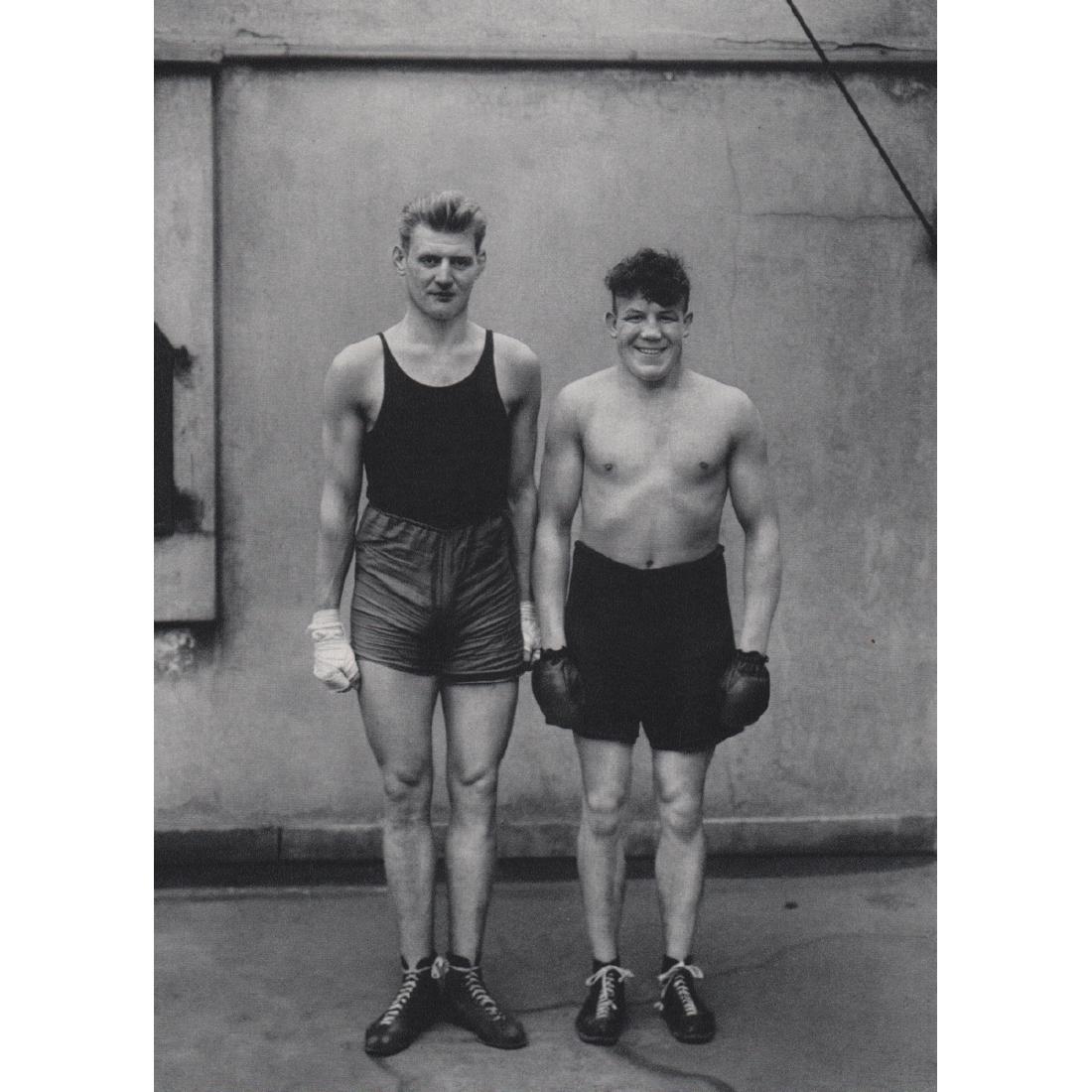 AUGUST SANDER - Boxers Paul Röderstein and Hein Hesse: Artist: AUGUST SANDER Print Title: Boxers Paul Röderstein and Hein Hesse, Köln 1928 Medium: Sheet-fed Gravure Printing Date: 1970's Printed in Switzerland Image Size approx: 6.5 X 9 inches August Sa