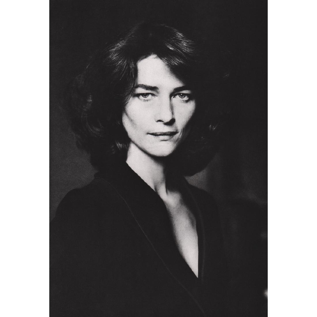 ALICE SPRINGS - Charlotte Rampling, Paris 1982: Artist: ALICE SPRINGS Print Title: Charlotte Rampling, Paris 1982 Medium: Sheet-fed Gravure Printing Date: 1980's Printed in Japan Image size approx: 9 x 13 inches June Newton (b 1923) is an Australia
