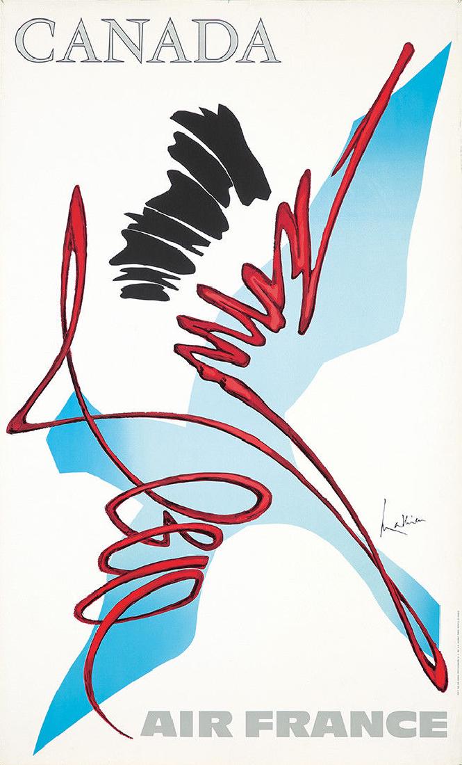 Original Vintage Poster Air France Travel Mathieu: This is an ORIGINAL FIRST PRINTING of this poster by Georges Mathieu. It measures approximately 24 x 39 inches, and is in A condition. Note: This is NOT a reproduction. We only sell ORIGINAL FIRST PRI