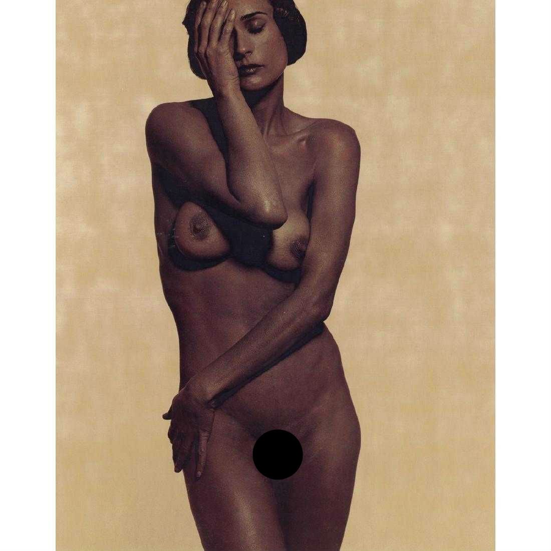 KARL LAGERFELD - Demi Moore: Artist: KARL LAGERFELD Print Title: Demi Moore Medium: Satin Finish Umber Photo-Lithograph Printing Date: 1970's Printed in USA Image Size approx: 10.5 x 13 inches Karl Otto Lagerfeld (b. 1933) is a G
