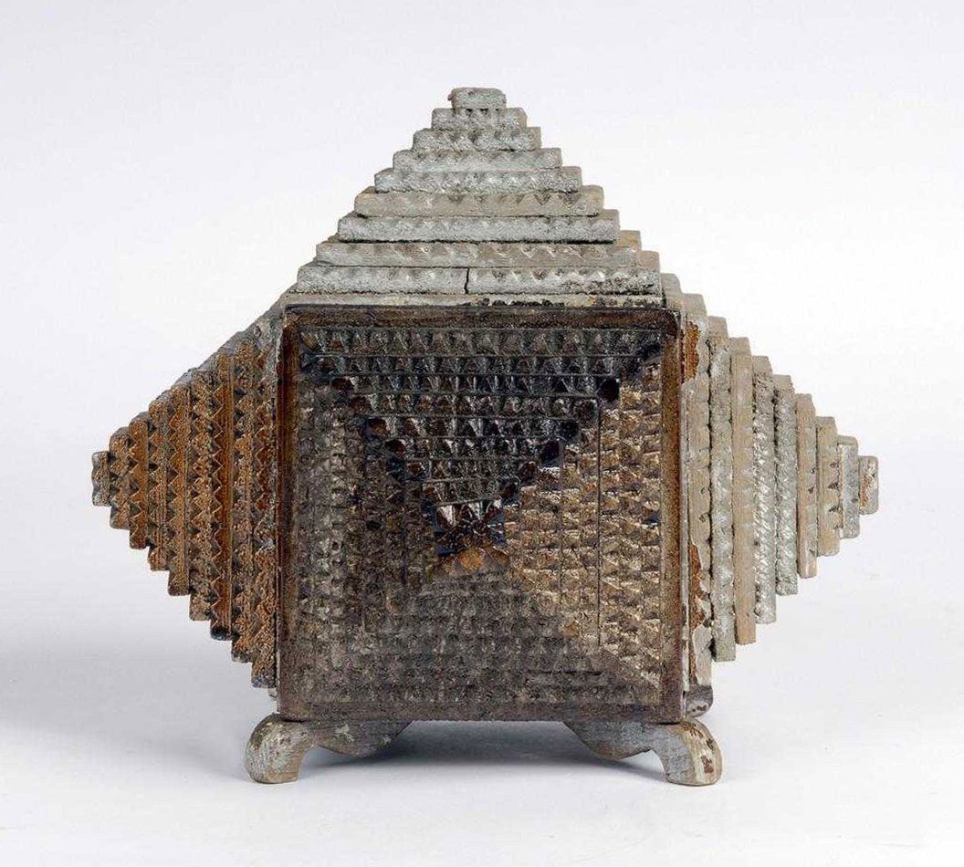 Tramp Art Painted Box on Feet (1 of 5)