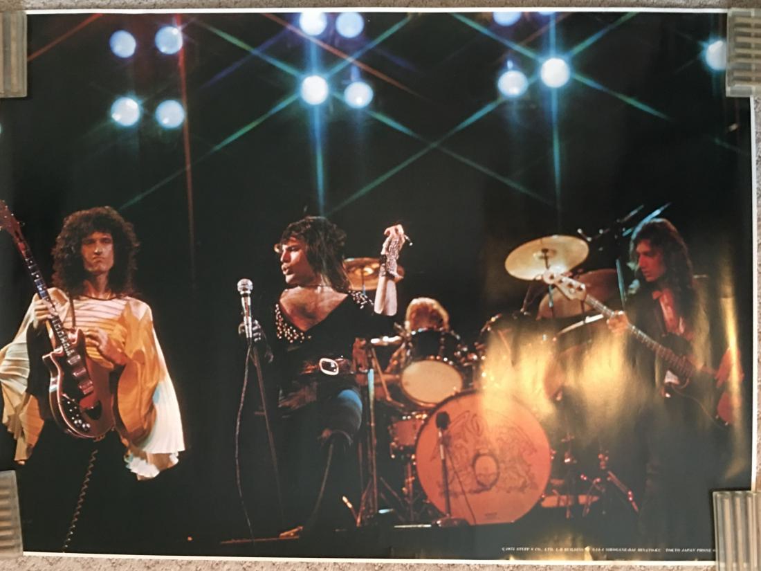 QUEEN - BRIAN MAY - FREDDIE MERCURY: QUEEN - BRIAN MAY - FREDDIE MERCURY. 1975 - Stuff & Co. MOST POSTERS IN THIS SALE ARE NEW OLD STOCK - AND STILL SEALED! PURCHASED FROM A HEAD SHOP THAT CLOSED IN THE 1970's. We have multiple dozens of