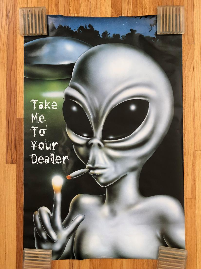 Vintage TAKE ME TO YOUR LEADER: Vintage TAKE ME TO YOUR LEADER pot smoking alien Please note that this lot has a confidential reserve. When you leave a bid in advance of the auction, submit your maximum. The bidder who has submitted