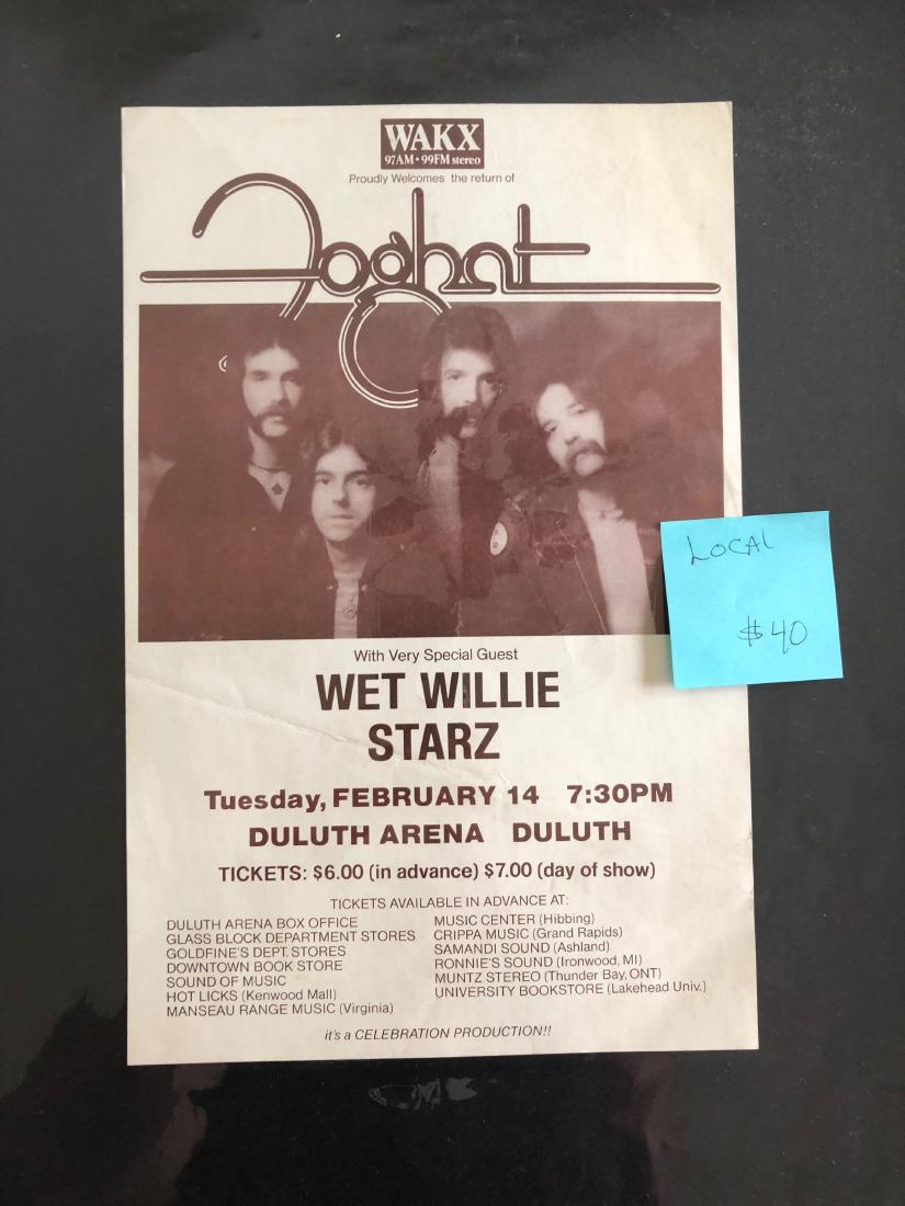 FOGHAT and WET WILLIE HANDBILL (1 of 1)