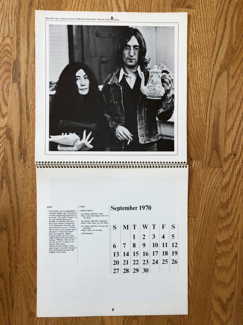 JOHN LENNON AND YOKO ONO RARE CALENDAR (1 of 2)