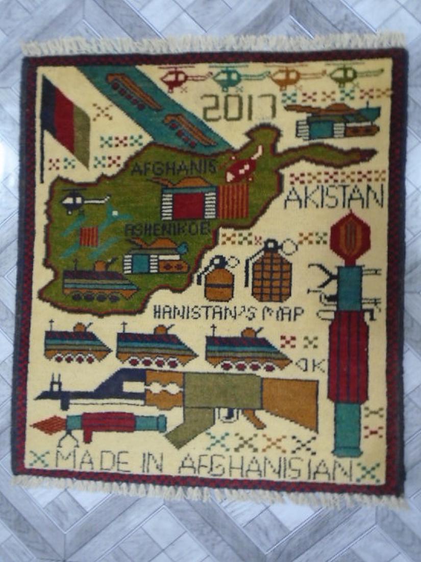 Beautiful Afghan War Rug 2.3 x 2 (1 of 5)
