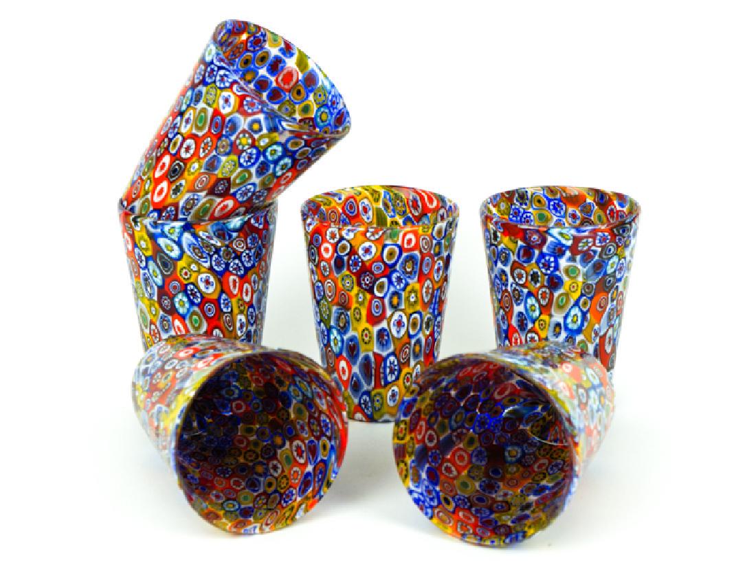 MURANO DRINKING GLASSES MURRINA MILLEFIORI (1 of 8)