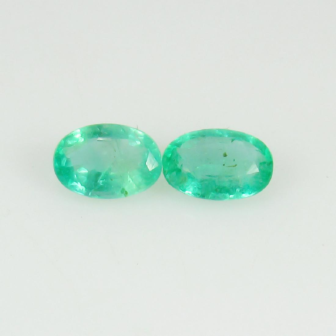0.82 Ct Genuine Loose Zambian Emerald 6X5 mm Matching (1 of 3)