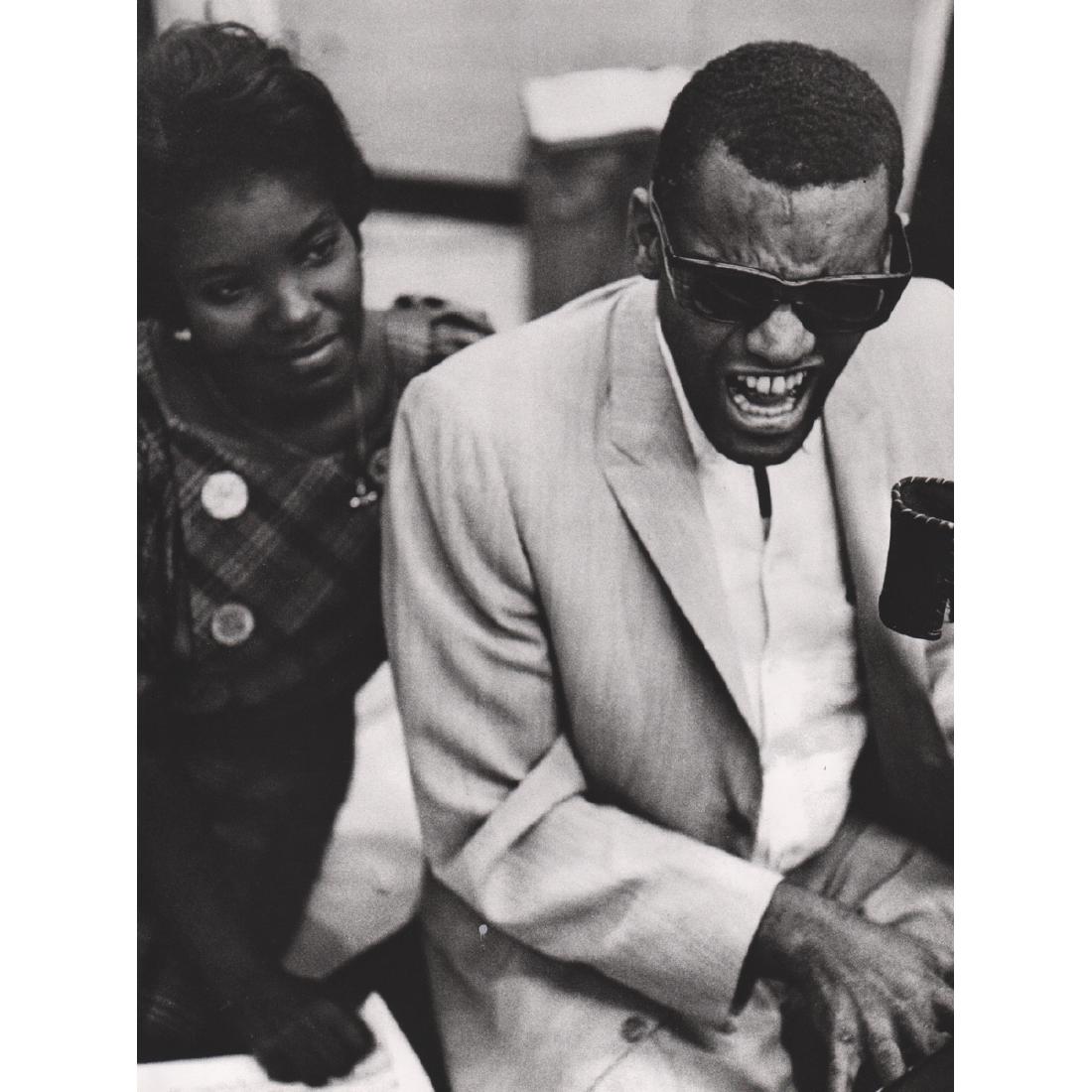 WILLIAM CLAXTON - Ray Charles, Hollywood 1962: Artist: WILLIAM CLAXTON Print Title: Ray Charles, Hollywood 1962 Medium: Sheet-fed Gravure Printing Date: 1980's Printed in Japan Image Size approx: 9 x 12 inches William James Claxton (1927-2008) was