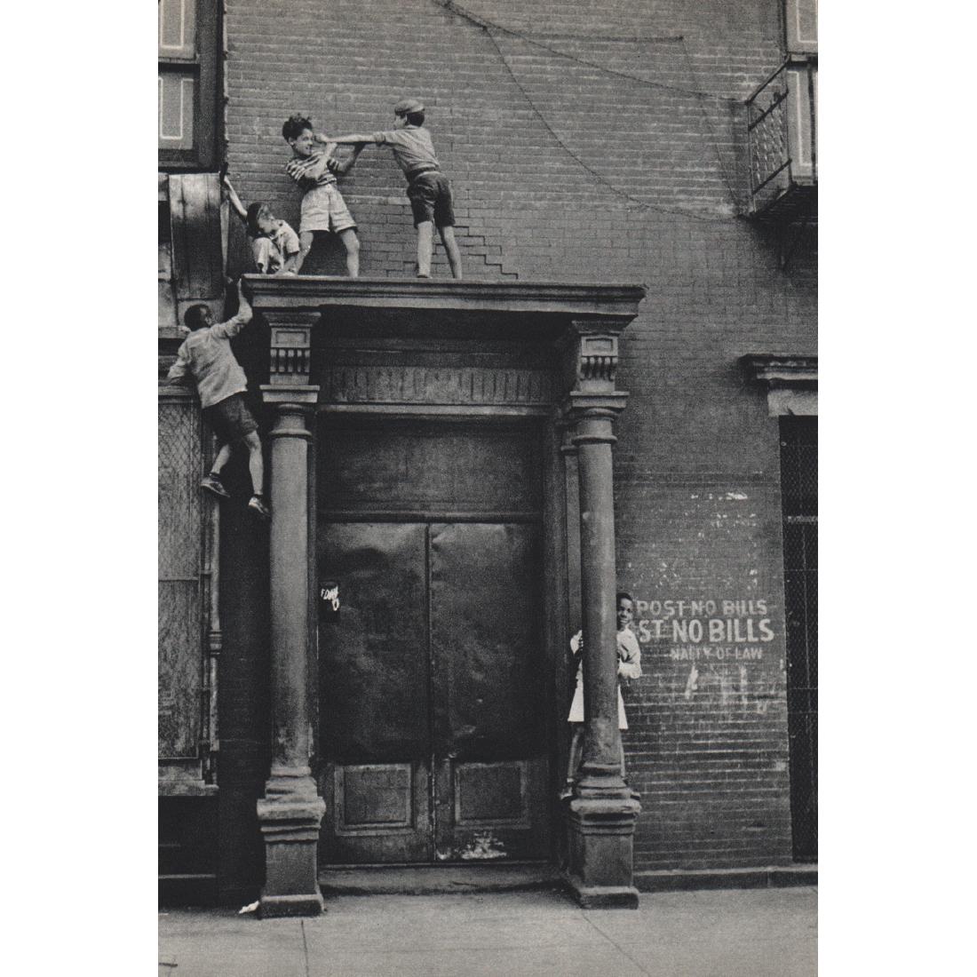 HELEN LEVITT - Heroic Frieze: Artist: HELEN LEVITT Print Title: Heroic Frieze Medium: Sheet-fed Gravure Printing Date: 1960's Printed in Switzerland Image Size approx: 4.75 x 7.5 inches Helen Levitt (1913-2009) was an American pho
