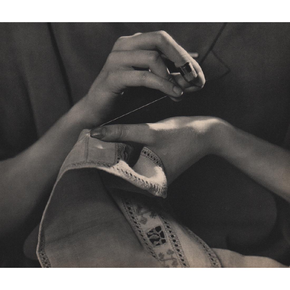 EDWARD STEICHEN - Sewing Hands: Artist: EDWARD STEICHEN Print Title: Sewing Hands Medium: Sheet-fed Gravure Printing Date: 1930's Printed in France Image Size approx: 9 x 7 inches Edward Jean Steichen (1879-1973) was a Luxembourg Am