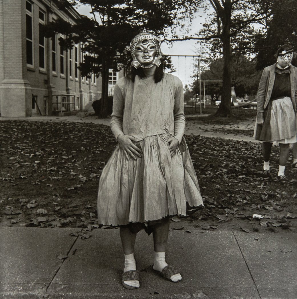 DIANE ARBUS - Girl in Mask: Artist: Diane Arbus Title: Girl in Mask Medium: Photo Litho, 1995, Italy Dimensions: 9.6x9.5" Heat Wax Mounted on 12x16" Conservation Board Diane Arbus was an American photographer often regarded as o