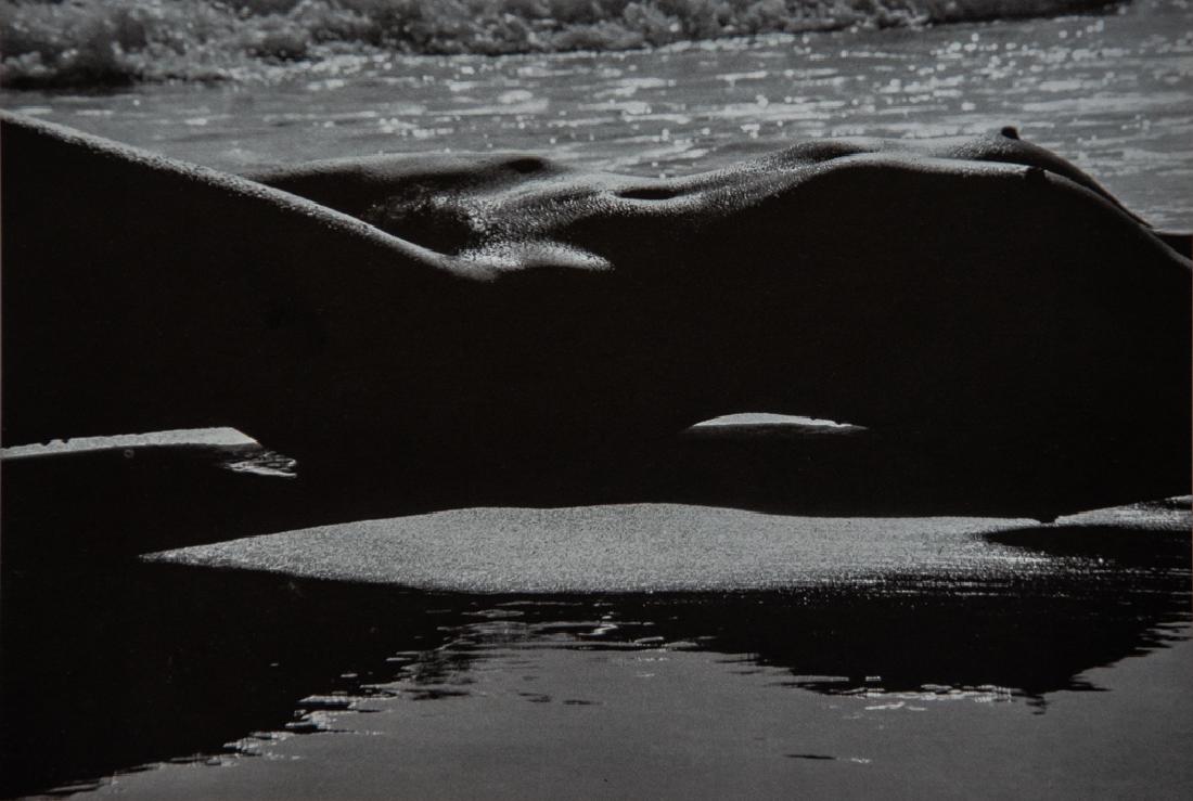 LUCIEN CLERGUE - Nude on Shore, 1980: Artist: Lucien Clergue Title: Nude on Shore, 1980 Medium: Sheet Fed Gravure, 1982, USA Dimensions: 8.25x5.5" Heat Wax Mounted on 11x14" Conservation Board Lucien Clergue (1934 – 2014) was a French p