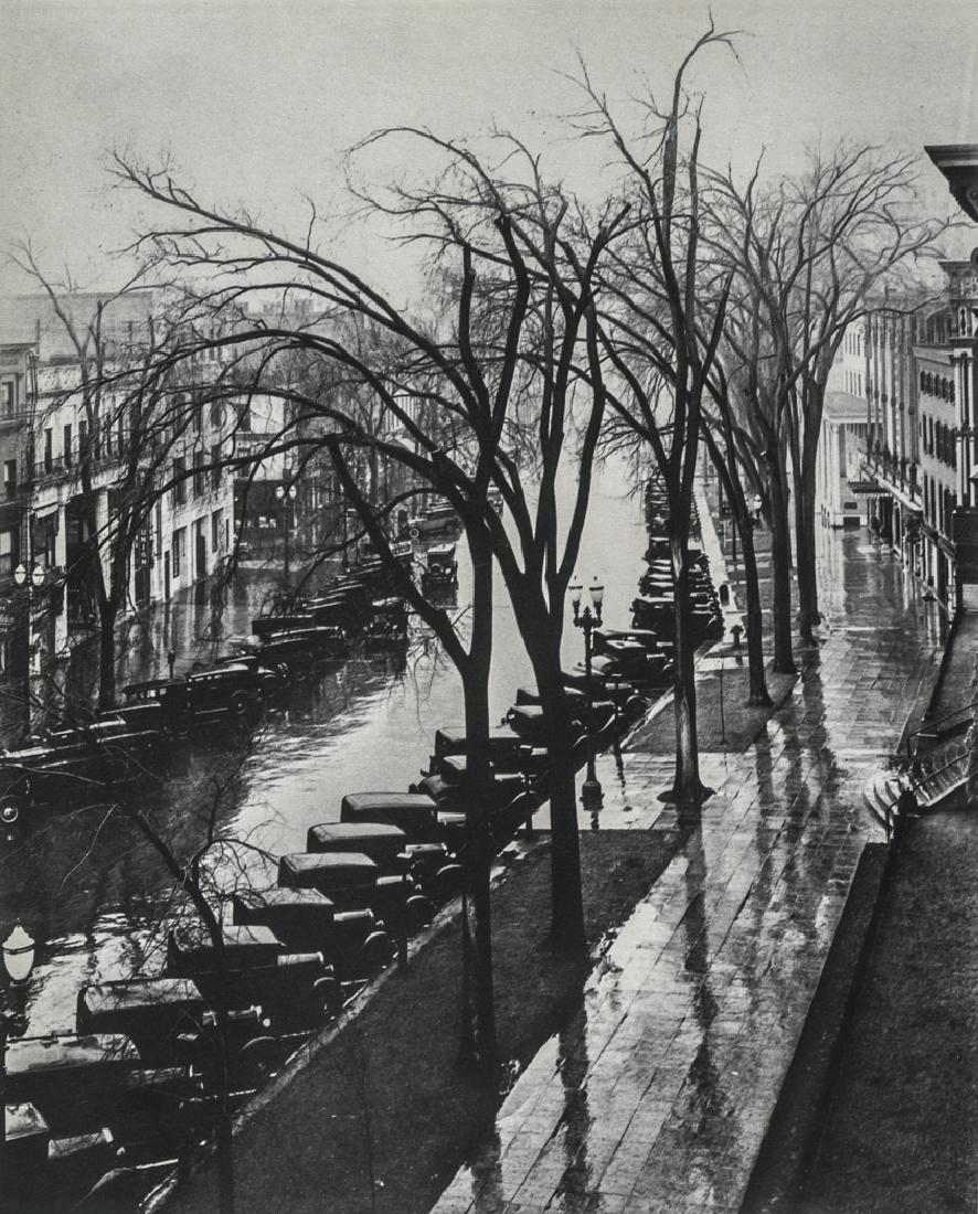 WALKER EVANS - Main Street, Saratoga Springs, New York: Artist: Walker Evans Title: Main Street, Saratoga Springs, New York, 1931 Medium: Duotone Photo Litho, 1974, Italy Dimensions: 7.6x9.5" Heat Wax Mounted on 12x16" Conservation Board Walker Evans (1903