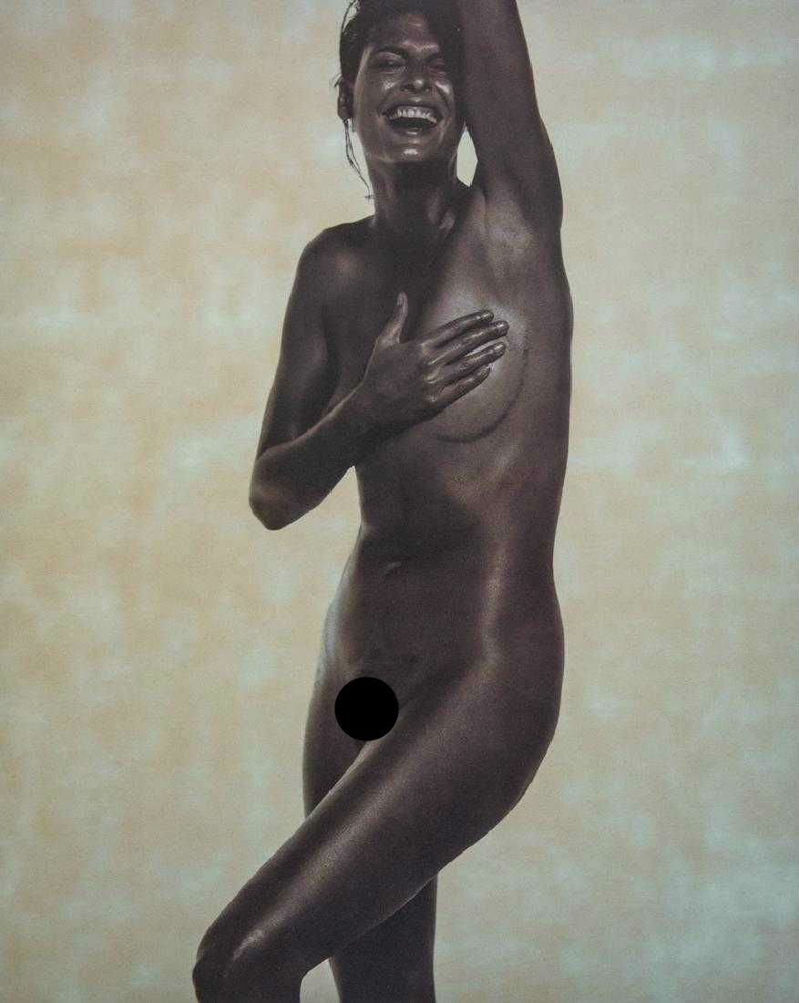 KARL LAGERFELD - Linda Evangelista: Artist: Karl Lagerfeld Title: Linda Evangelista Medium: 1997 Large Satin Finish Umber Photolithograph Unmounted Karl Otto Lagerfeld is a German creative director, artist, and photographer based in Par