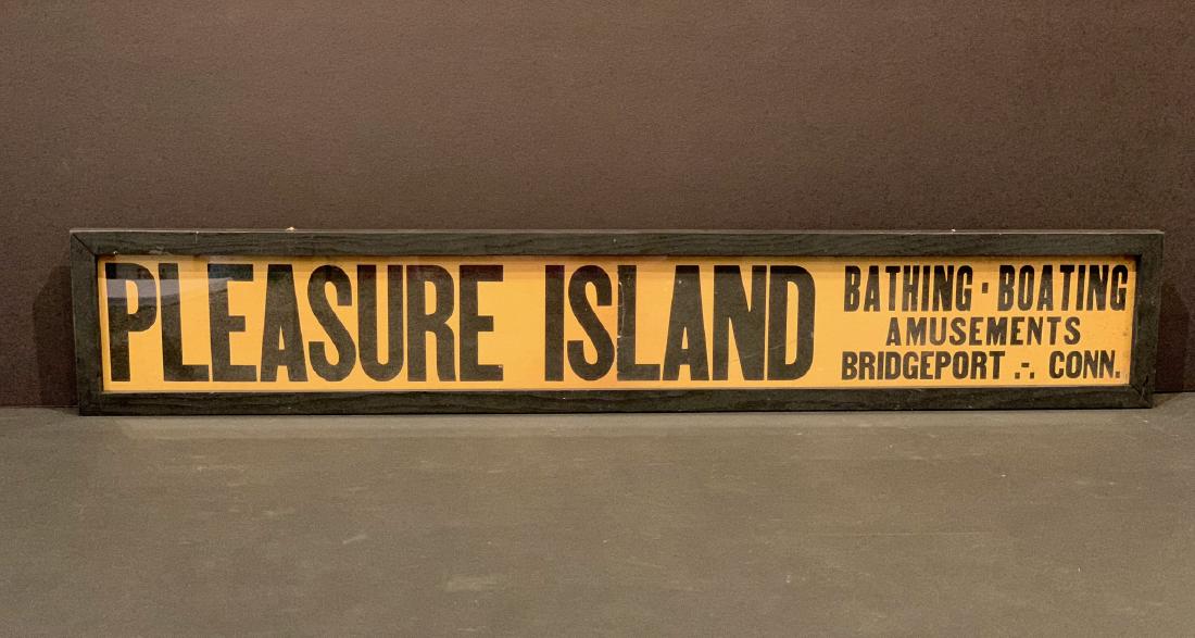 PLEASURE ISLAND Bridgeport, CT sign, c. 1930 (1 of 3)