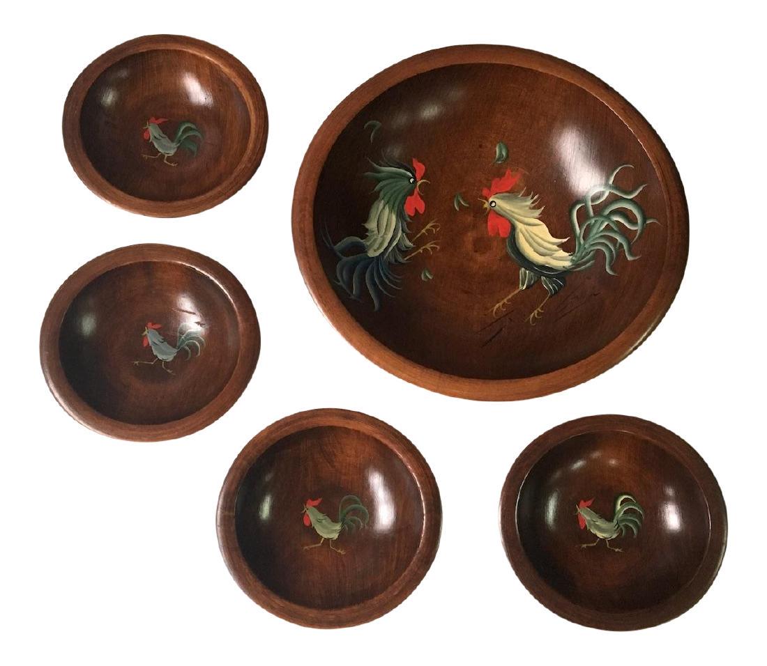 Munising Wood Rooster Salad Set (1 of 10)
