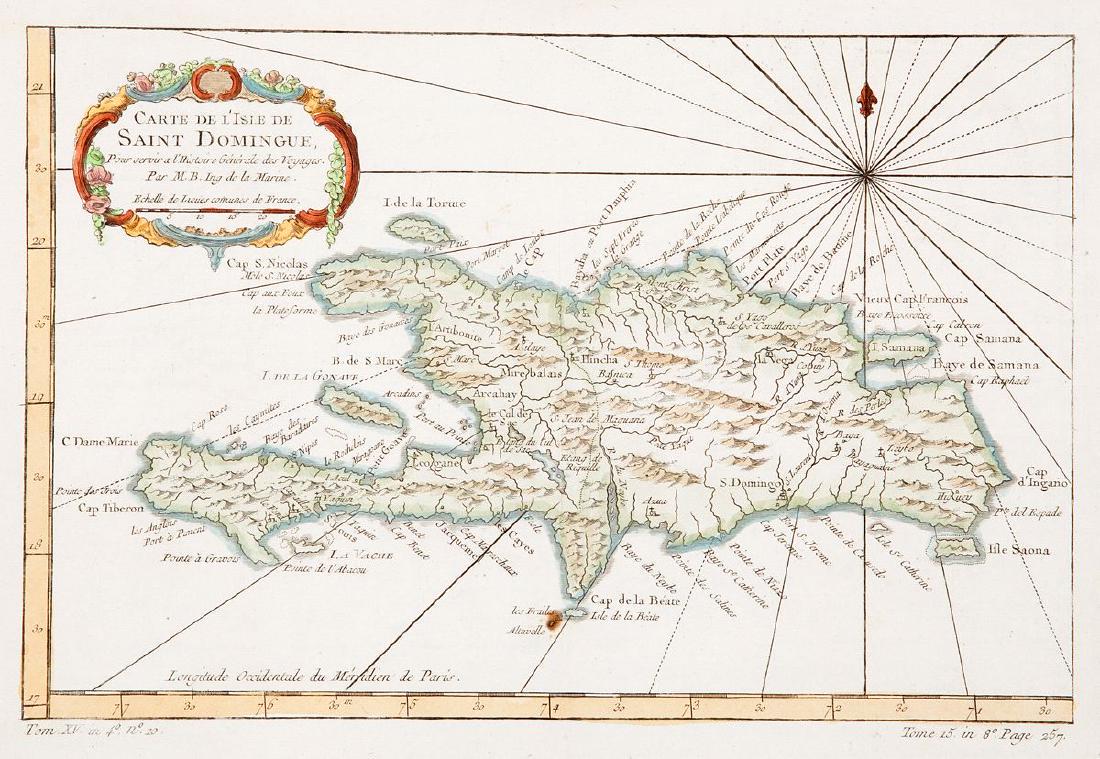 Bellin: Beautifully Colored Hispaniola Map (1 of 1)