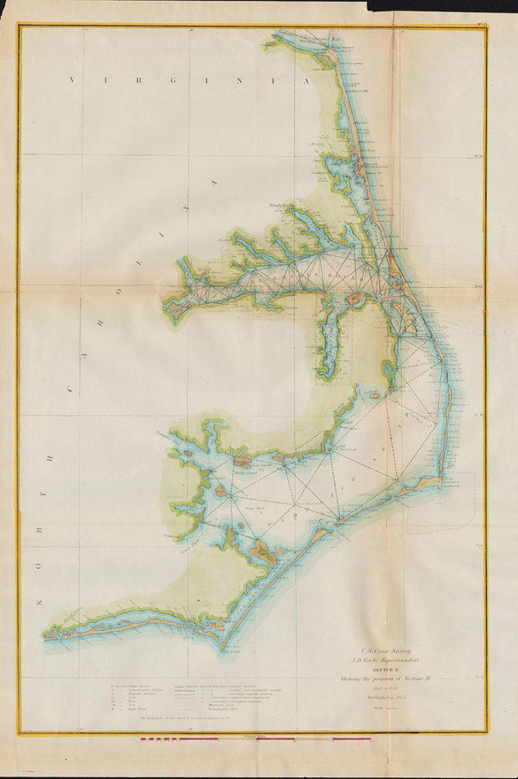 Chart of Outer Banks, 1853 U. S. Coast Survey (1 of 4)