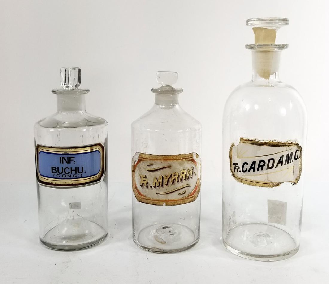 Lot of Three 19th Century Apothecary Bottles (1 of 1)