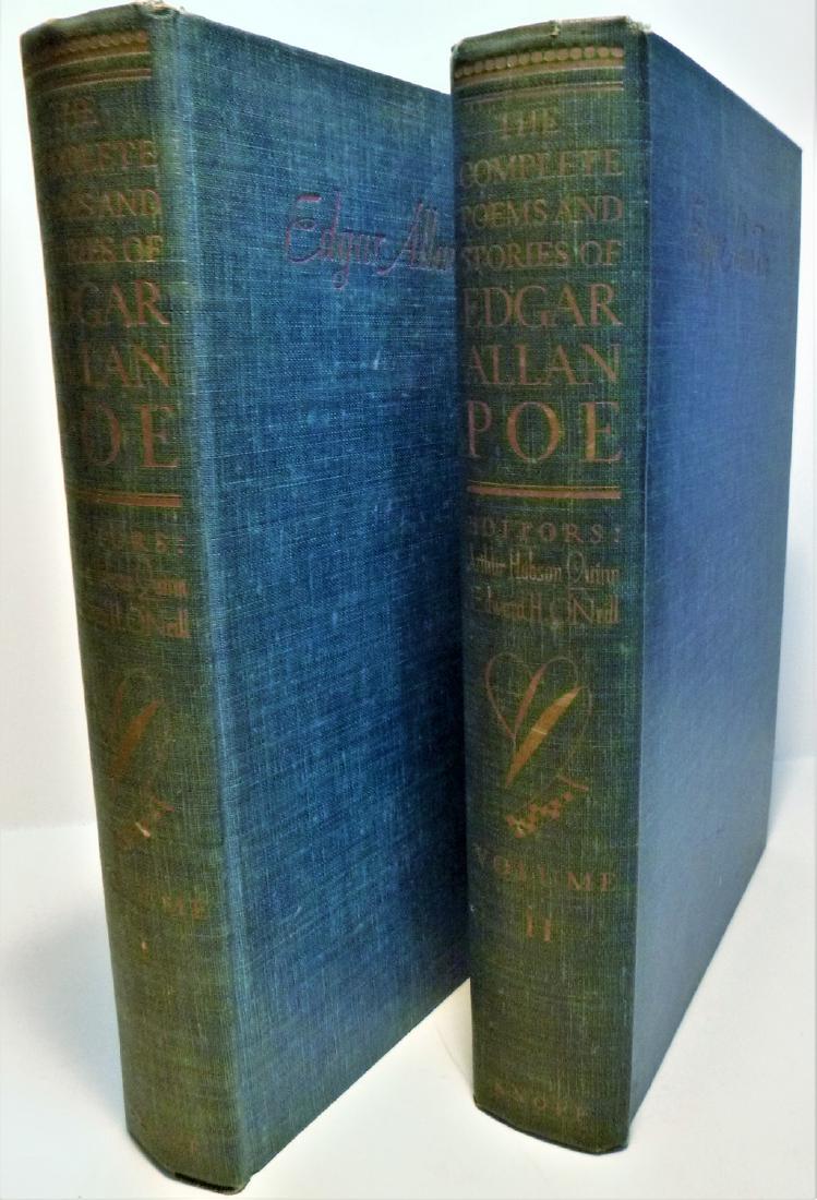 The Complete Poems and Stories of Edgar Allan Poe,: The Complete Poems and Stories of Edgar Allan Poe, Volume I and Volume II 1946, Alfred A. Knopf NY 1st edition fiction poetry 2 volume Borzoi edition. Illustrated by E. McKnight Kauffer. Please note t