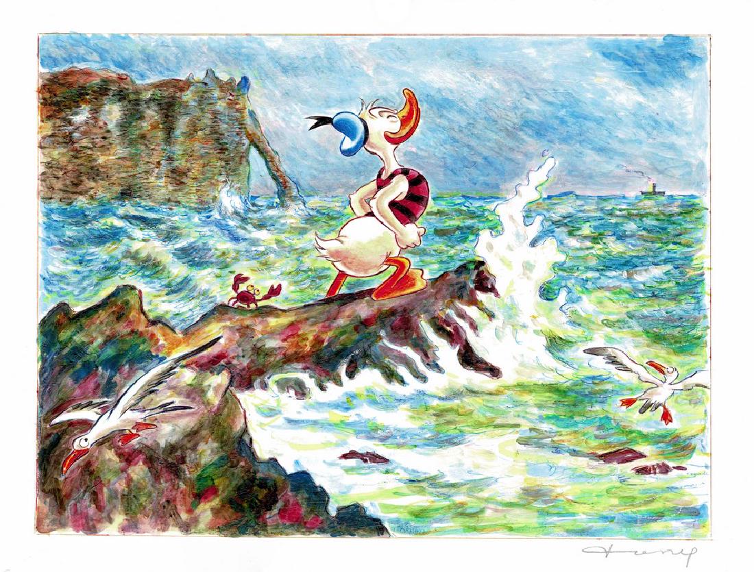 Original Painting Inspired by Monet: Artist: Tony Fernandez Title: Original Painting Inspired by Monet Medium: Acrylics, Vanishes and Ink on Cardboard Size: 17.7 x 12.6 in Publisher: Disney Series: Inspired by • Hand signed by artist (