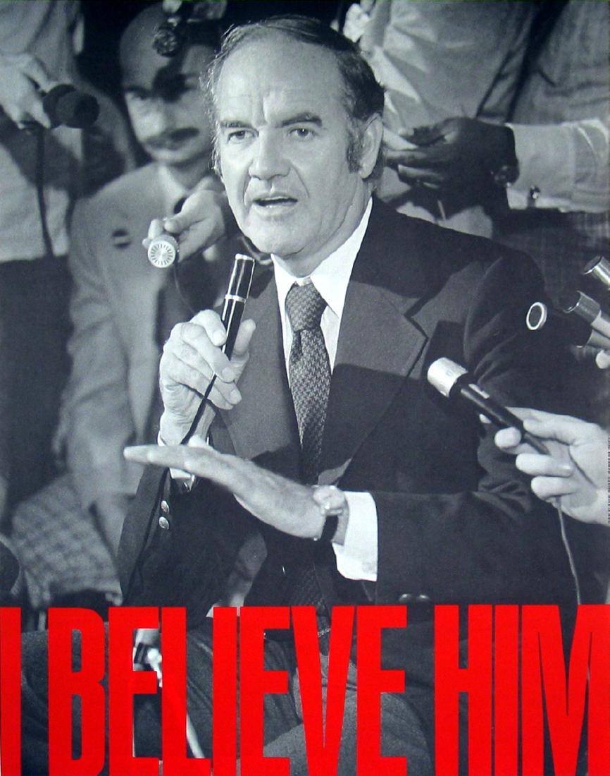 Dan Flavin Print I Believe Him: I Believe Him by Dan Flavin, 1972 Unsigned Serigraph. Paper size is 27 x 21 inches, with an image size of 27 x 21 inches. The Serigraph is from an edition size of 500 and is not framed. The condition