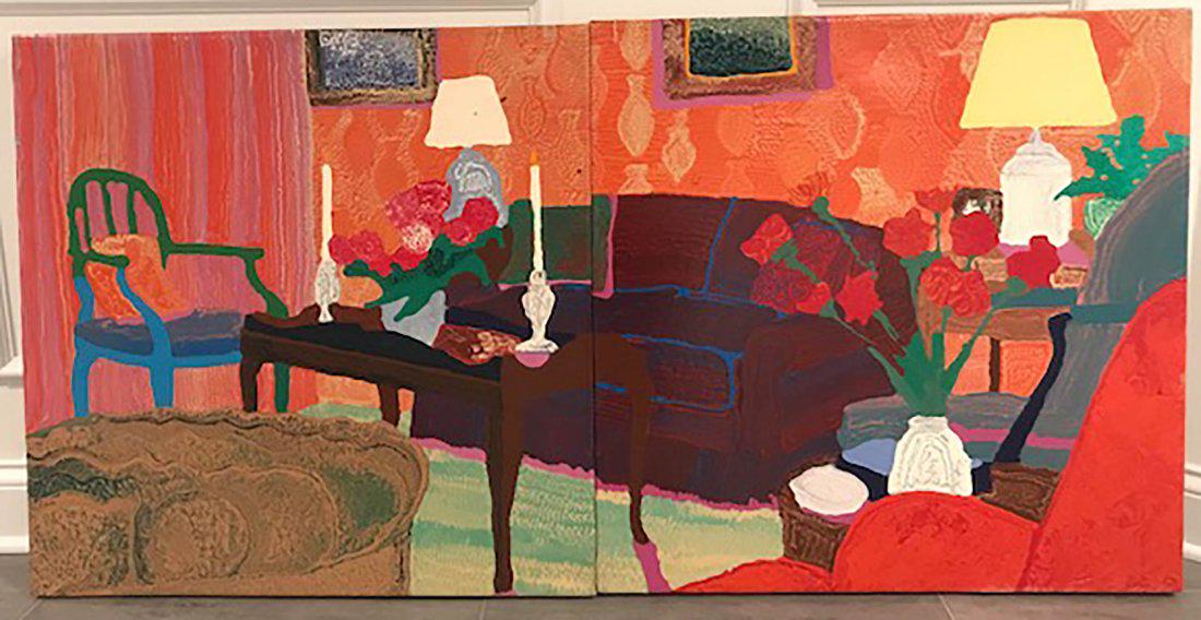 Cham Hendon PAINTING/ CANVAS ELEGANCE IN MINIATURE: New to Jasper52! Cham Hendon ELEGANCE IN MINIATURE PAINTING/ CANVAS 30"x 30" x2 1980 Original Painting Please note that this lot has a confidential reserve. When you leave a bid in advance of the auct