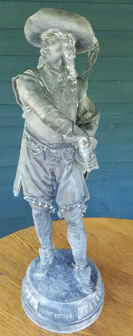 Newel post statue 28" swashbuckler Don Cesar 1910 (1 of 5)