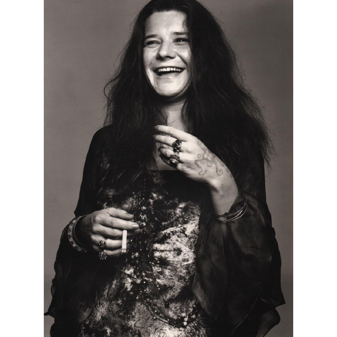 RICHARD AVEDON - Janis Joplin, 1969: Artist: RICHARD AVEDON Print Title: Janis Joplin, New York City, 1969 Medium: Duo-tone Engraving Printing Date: 1990's Printed in Italy Image Size approx: 10 x 14 inches Richard Avedon (1923-2004) was