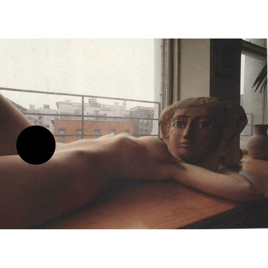 LUCIEN CLERGUE - Le Masque, New York 1981: Artist: LUCIEN CLERGUE Print Title: Le Masque, New York 1981 Medium: Color Photo-lithograph Printing Date: 1980's Printed in France Image Size approx: 6.5 X 4.75 inches Lucien Clergue (1934-2014) was 