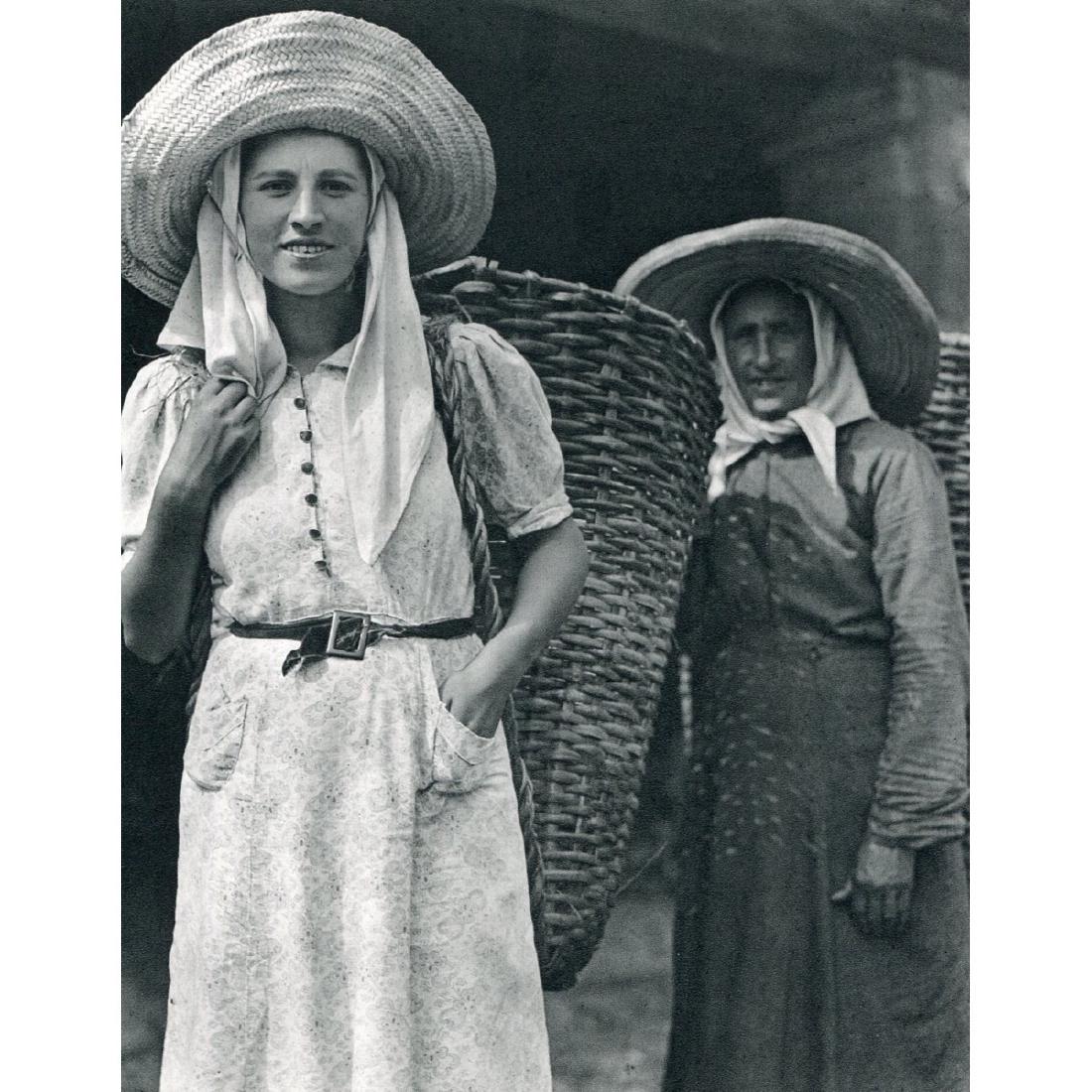 JOSE ORTIZ ECHAGUE - Women with Baskets: Artist: JOSE ORTIZ ECHAGUE Print Title: Women with Baskets Medium: Sheet-fed Gravure Printing Date: 1960's Printed in Spain Image Size approx: 7 x 9 inches Jose Ortiz Echague (1886 - 1980) was a Spani