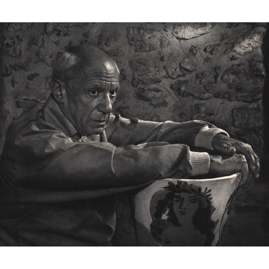 YOUSUF KARSH - Pablo Picasso: Artist: YOUSUF KARSH Print Title: Pablo Picasso Medium: Sheet-Fed Gravure Printed in 1960's Printed in Netherlands Image size approx. 9.5 X 8 inches Yousuf Karsh (1908-2002) was an Armenian-Canadian p