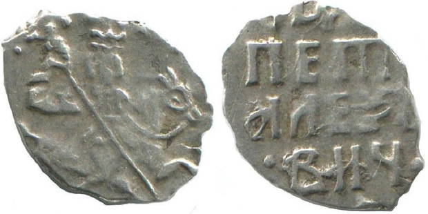 RUSSIA 1696-1717 PETER I The GREAT WIRE SILVER KOPEK: No Reserve! RUSSIA 1696-1717 PETER I The GREAT WIRE SILVER KOPEK 1696-1717 Silver Weight: 0,3 gr , Diameter: 8 mm Obv: Horse Rider,Rev: Great Tsar Peter;AMC Catalog ID: AB710. Circulated