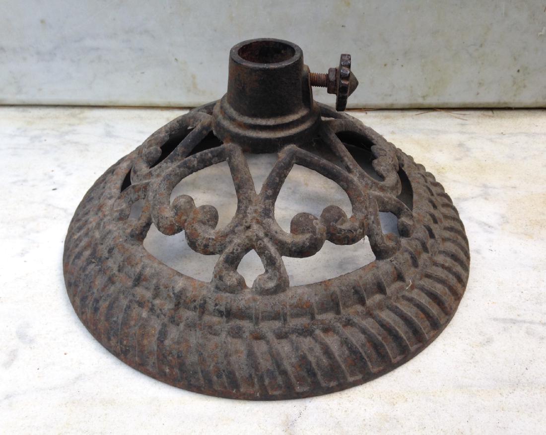 Late 19thc cast iron flag stand with hearts (1 of 4)