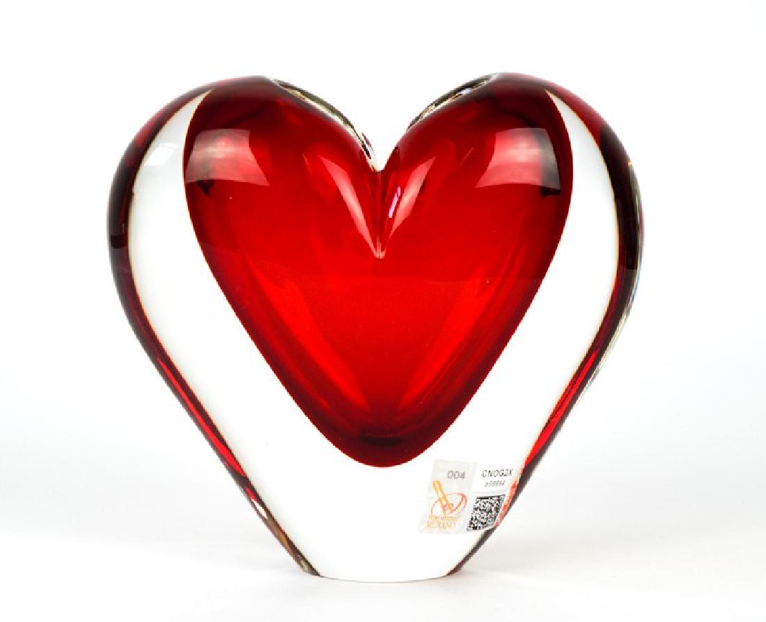 MURANO GLASS RED HEART VASE